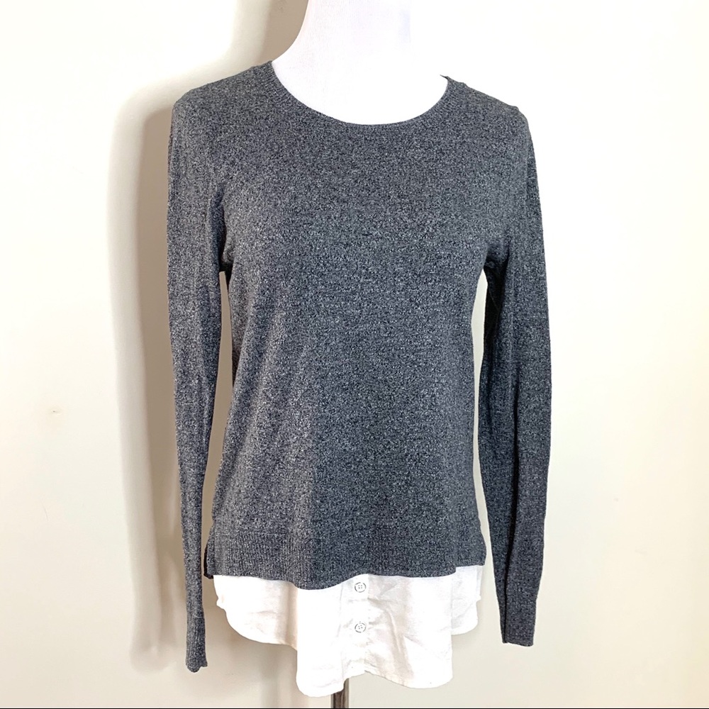 Kensie Grey Knit Layered Top